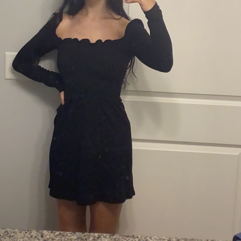 Reformation Jeans Black Longsleeve Dress